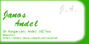 janos andel business card